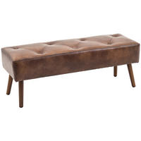 HOCKERBANK DE-12814 Knopfheftung, Vintage-Stil Braun - Braun, Holzwerkstoff (38/42/114cm) - ComfortXL