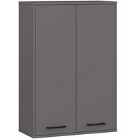 HÄNGESCHRANK Graphitgrau 64x94x30 cm - Silberfarben/Graphitfarben, Holzwerkstoff/Kunststoff (64/94/30cm) - Akord