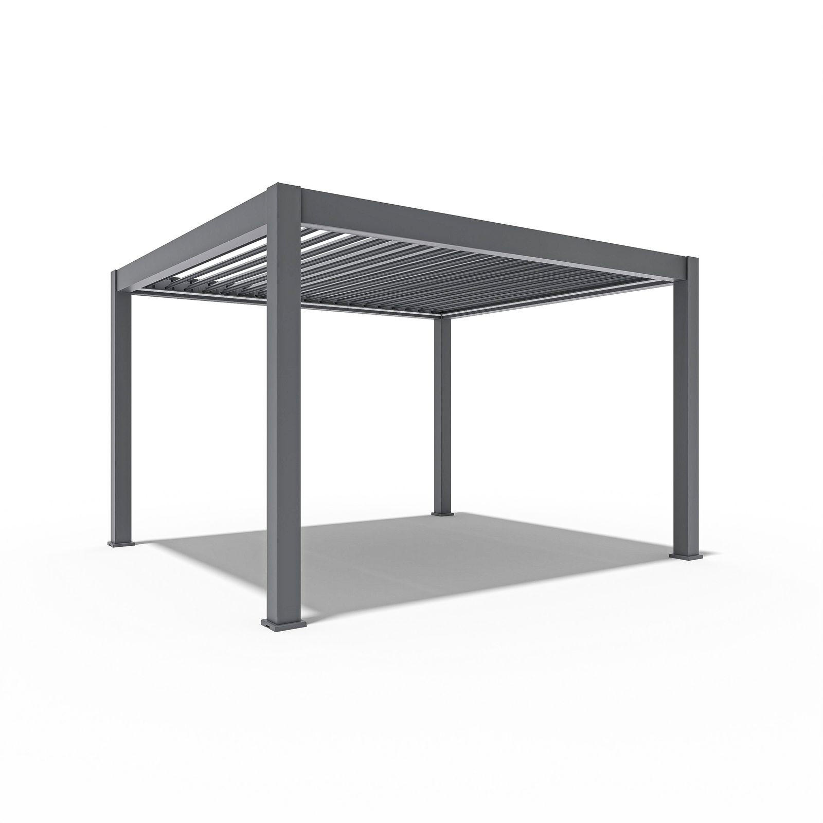PERGOLA Prestige Pavillon Terrassenüberdachung Alu LED 3,6 x 4 M - Anthrazit, Metall (360/255/400cm) - WEIDE