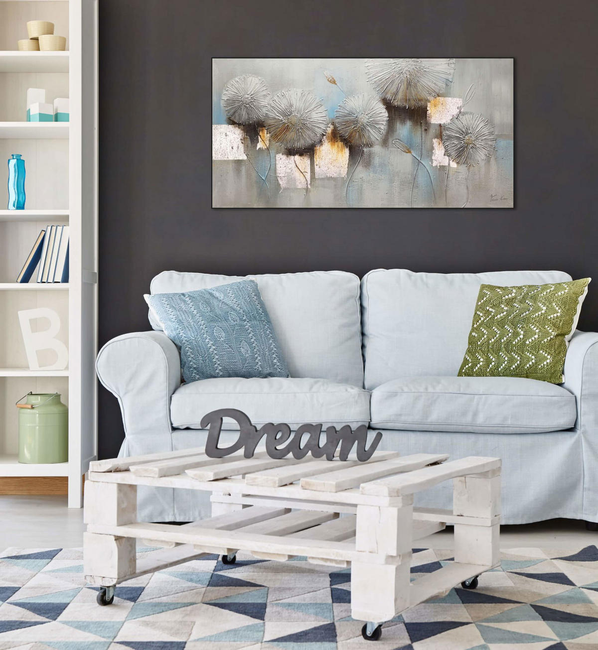 ÖLGEMÄLDE 120/60 cm - Weiß, Holz/Textil (1.86/60cm) - KUNSTLOFT