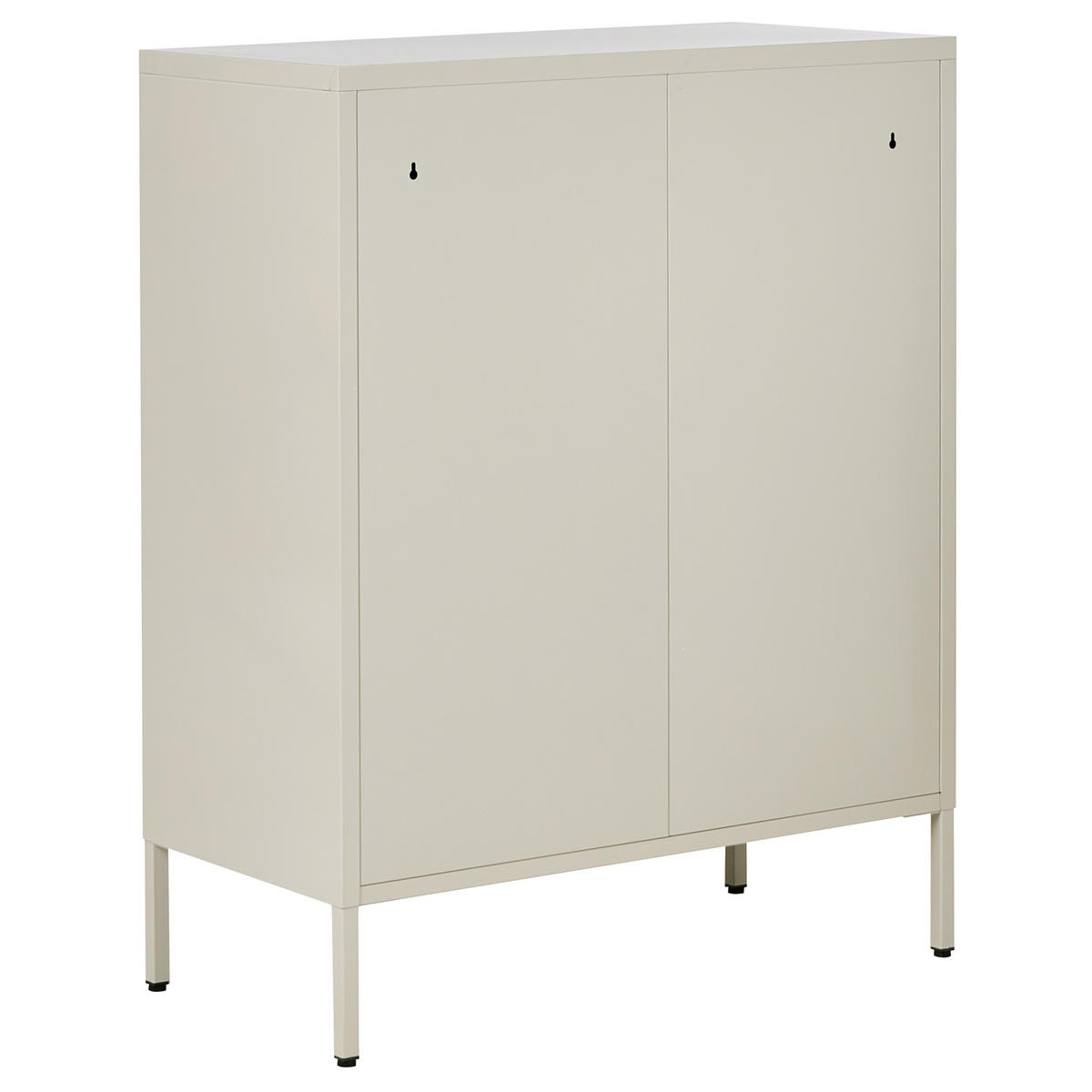 VITRINE mit Glastüren Metall 80 cm Hellbeige Esholt - Beige, Metall (80/102/40cm) - Beliani