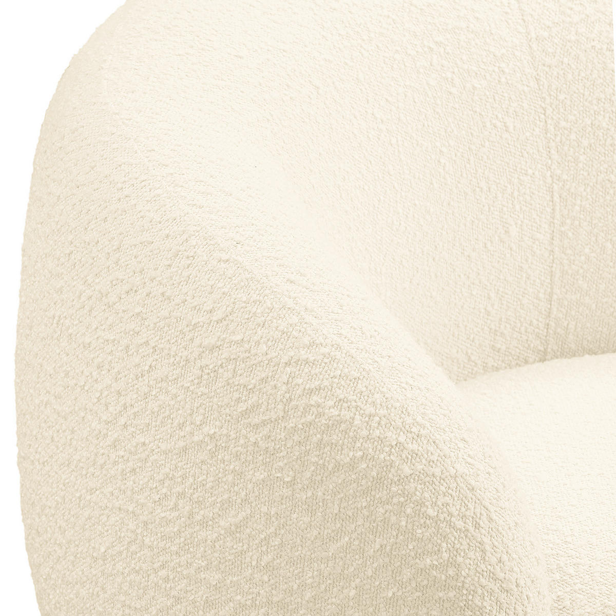 SESSEL - Bouclé - Creme/Schwarz, Kunststoff/Textil (89/76/83cm) - home24