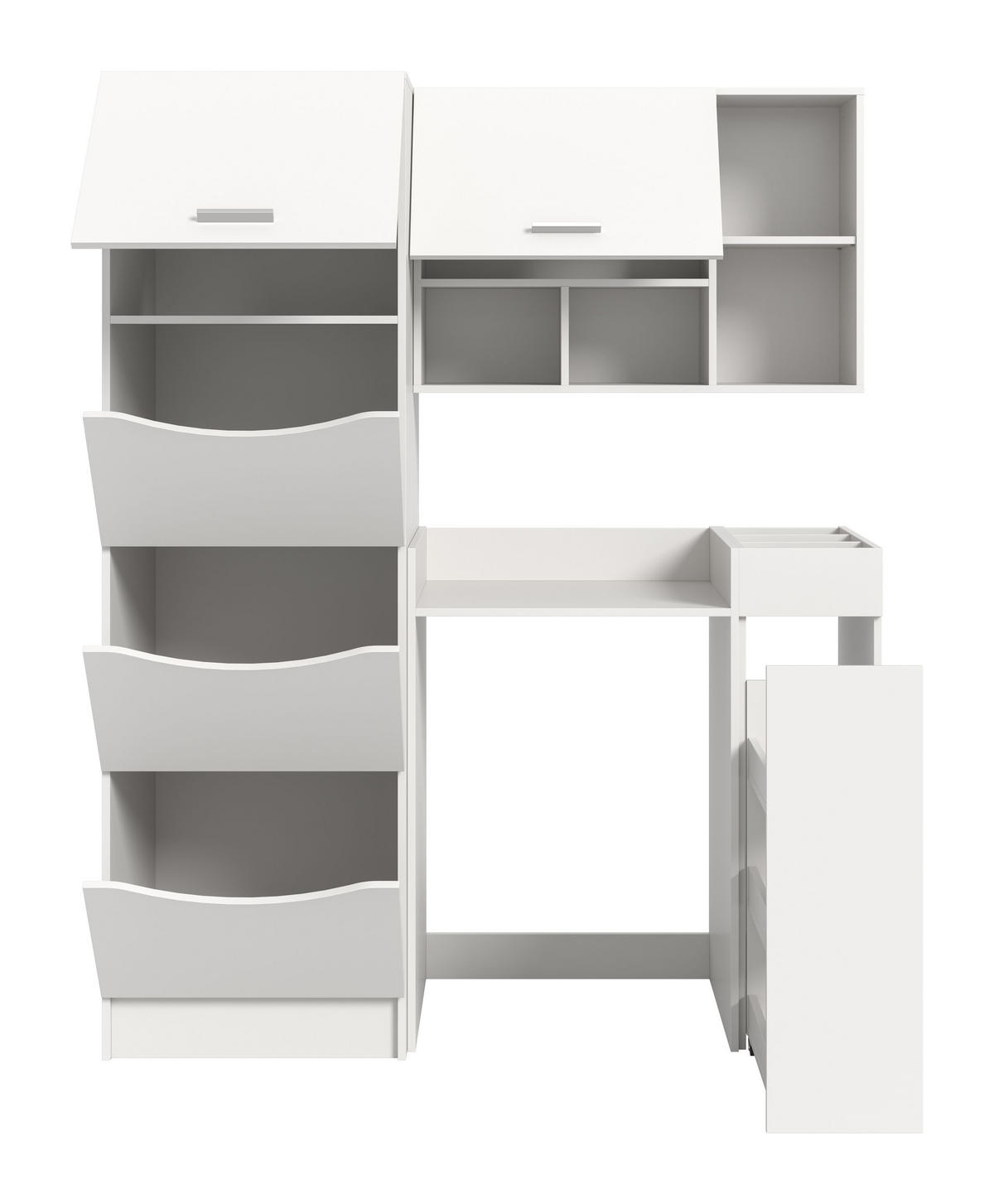 WASCHMASCHINENUMBAU 4tlg. Set Mixx Bad in weiß Nachbildung - modernes Design - B/H/T: 126x195x68 cm - Weiß, Holzwerkstoff (126/195/68cm) - Homes & Jones