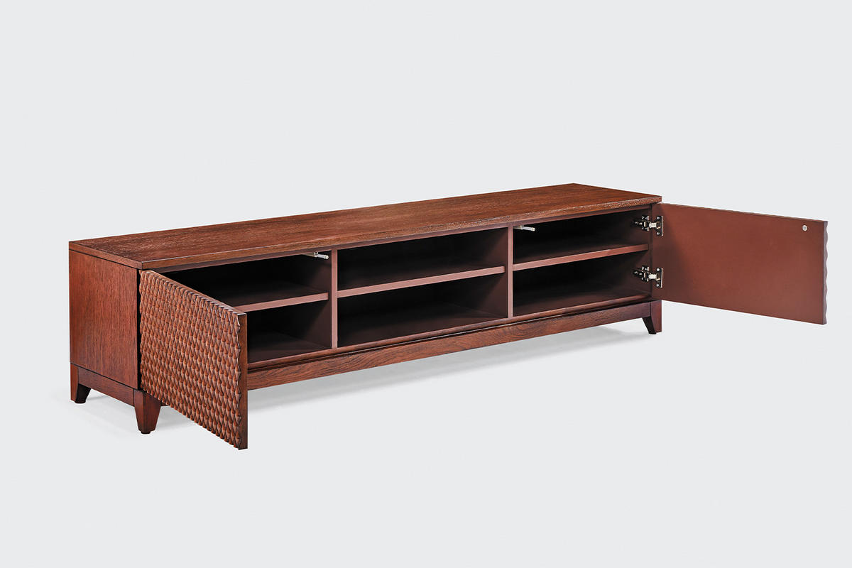 LOWBOARD COPAS Braun Holz - Braun, Eichenholz/Holz (180/42/40cm) - KAWOLA