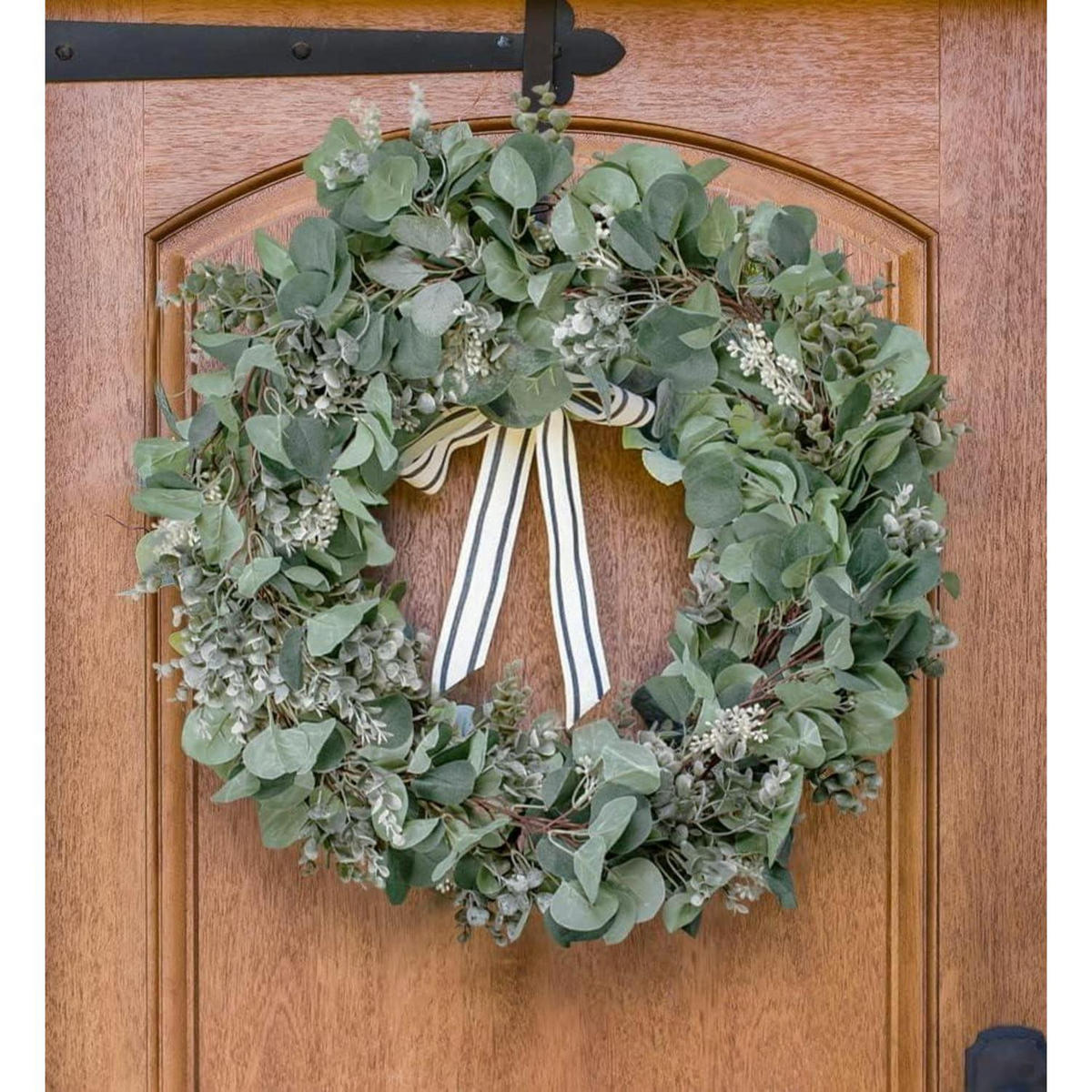 GIRLANDE Eukalyptus 2 m Grün mit Weißen Blumen - Grün, Kunststoff (10cm)