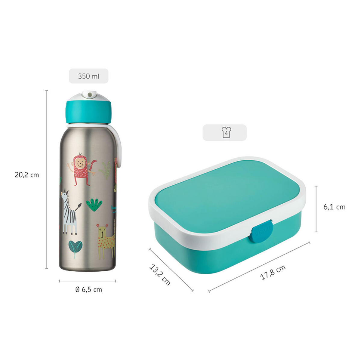 BROTDOSE + THERMOFLASCHE Campus Paw Patrol 2er Set - Blau/Multicolor, Kunststoff (1/1/1cm) - Mepal