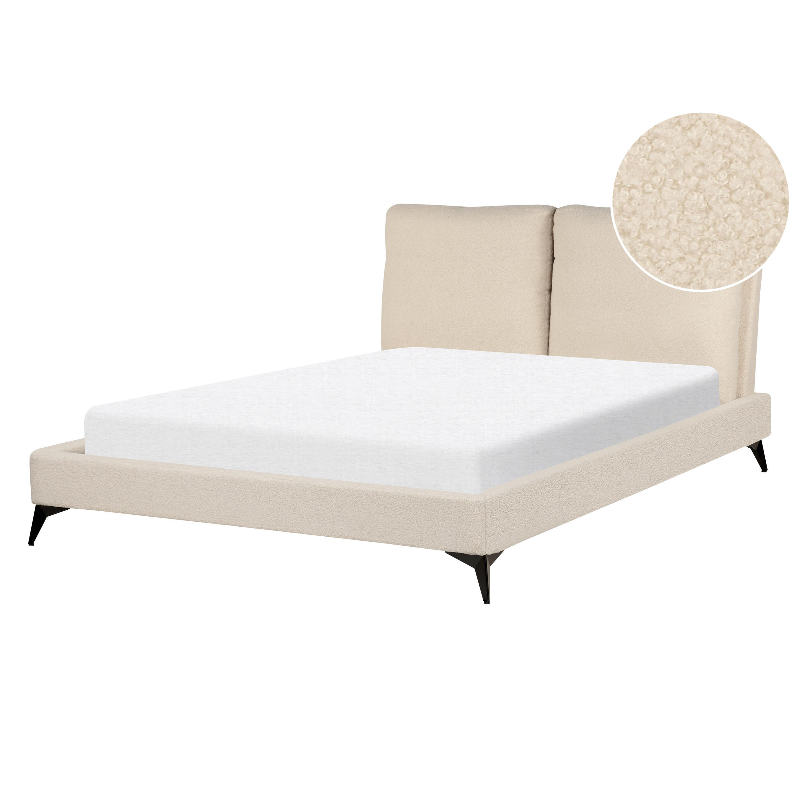 POLSTERBETT 140/200 cm Helles Beige Melle - Beige, Textil (140/200cm) - Beliani