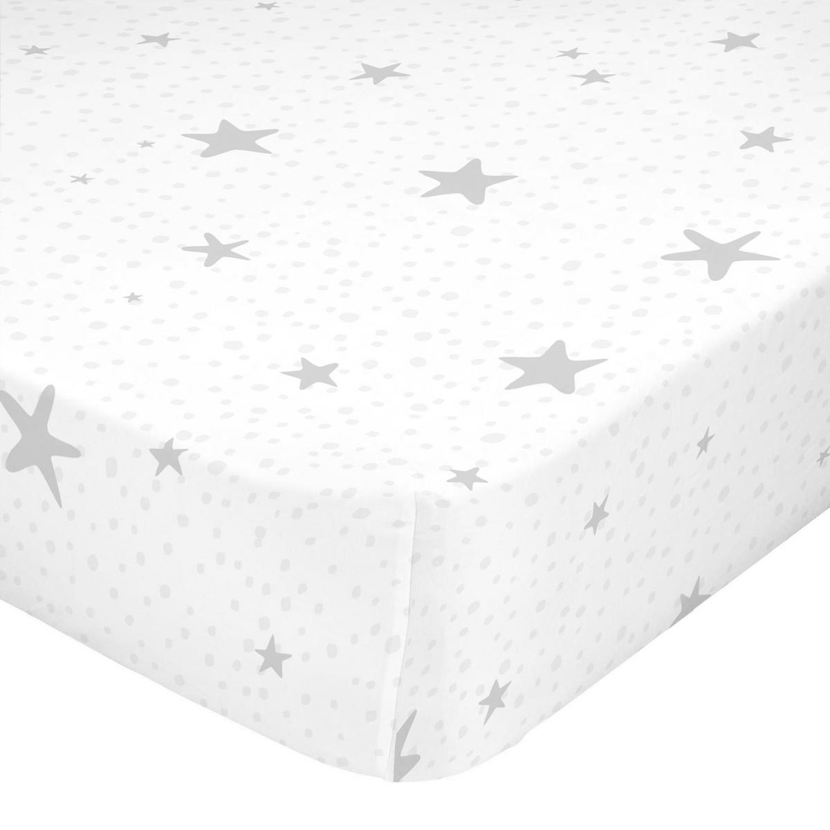 SPANNBETTTUCH little star 105x200x32 cm grau - Grau, Textil (105/200cm) - Happy Friday