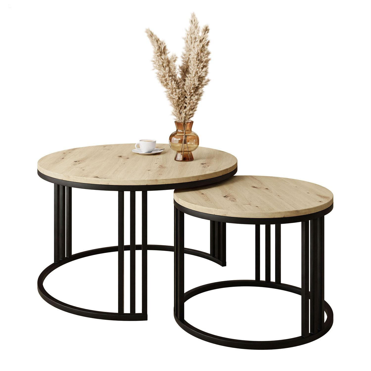 COUCHTISCH 2 in 1 LORI LOFT - Hellbraun, Holzwerkstoff (70/70/48cm) - Lookway