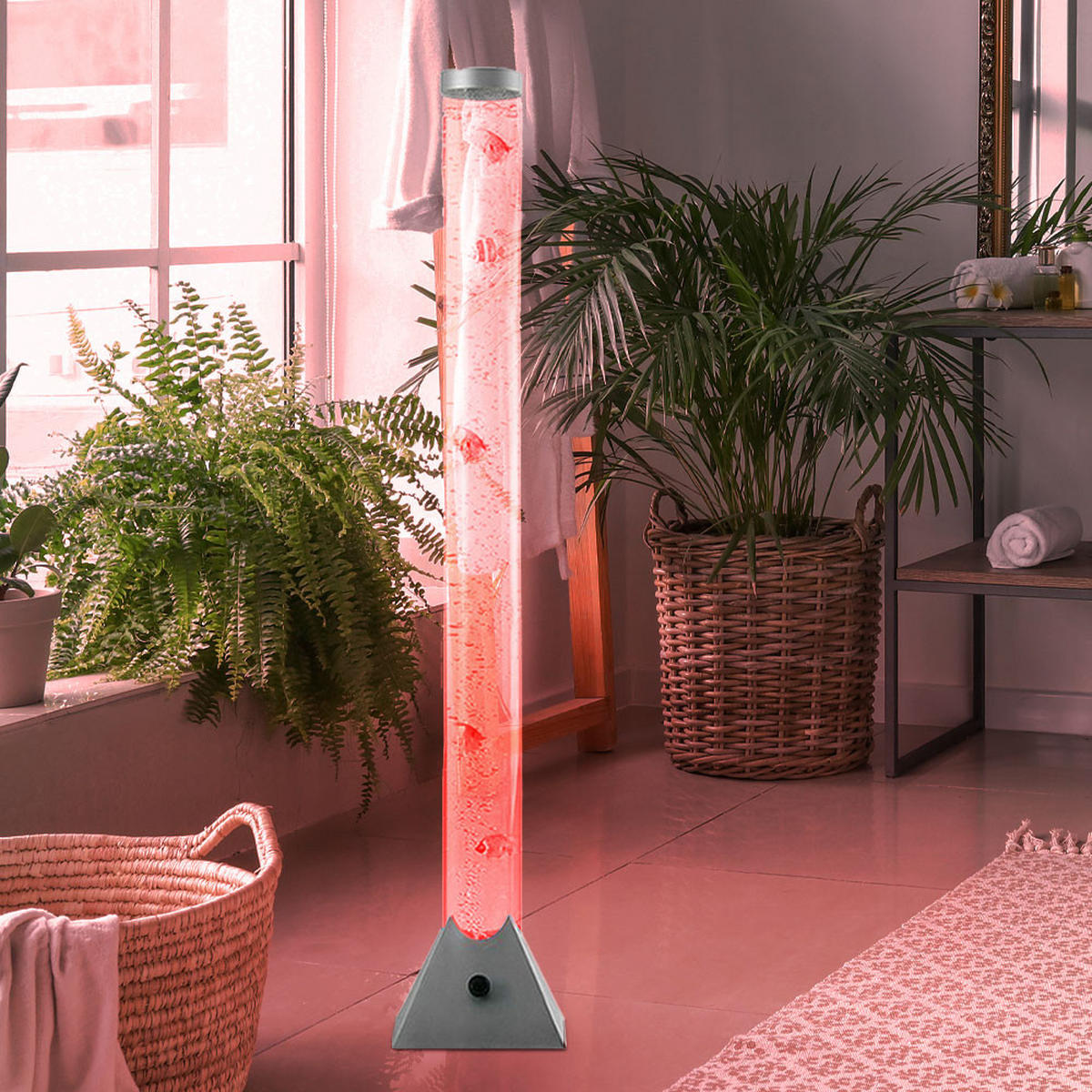 LED STEHLEUCHTE Wassersäule Klar - Klar, Kunststoff (21.5/21.5/120cm) - Globo Lighting