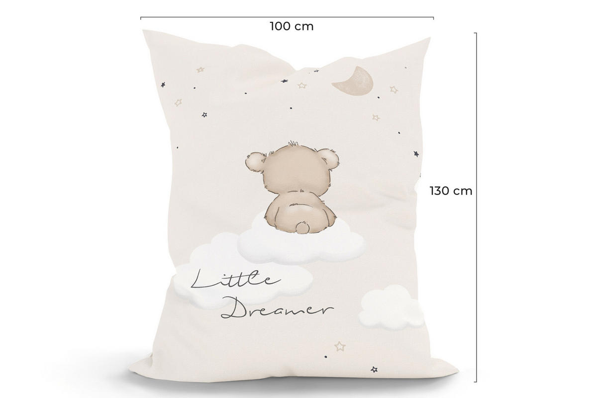 KINDER-SITZSACK - Little Dreamer - Beige/Weiß, Textil (100/25/135cm) - Green Bean