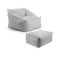 SITZSACK Der Sunnyboy mit Hocker - Grau, Textil (73/60/138cm) - Mokebo