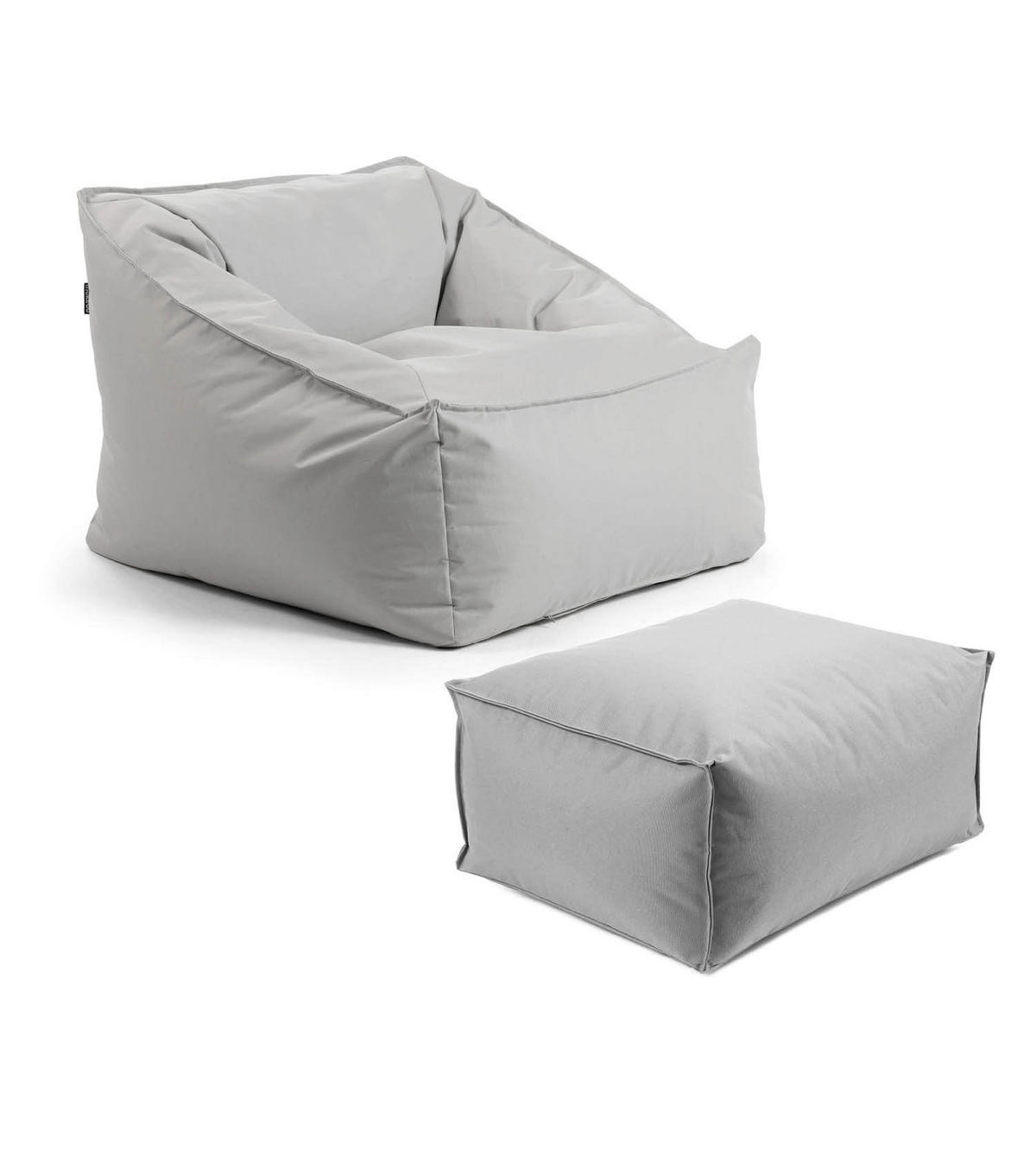SITZSACK Der Sunnyboy mit Hocker - Grau, Textil (73/60/138cm) - Mokebo