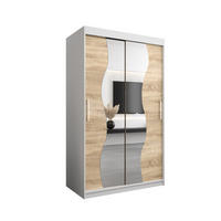 SCHWEBETÜRENSCHRANK 200/120/62 2-türig - Silberfarben/Weiß, Holz/Kunststoff (120/200/62cm) - Abiks Möbel