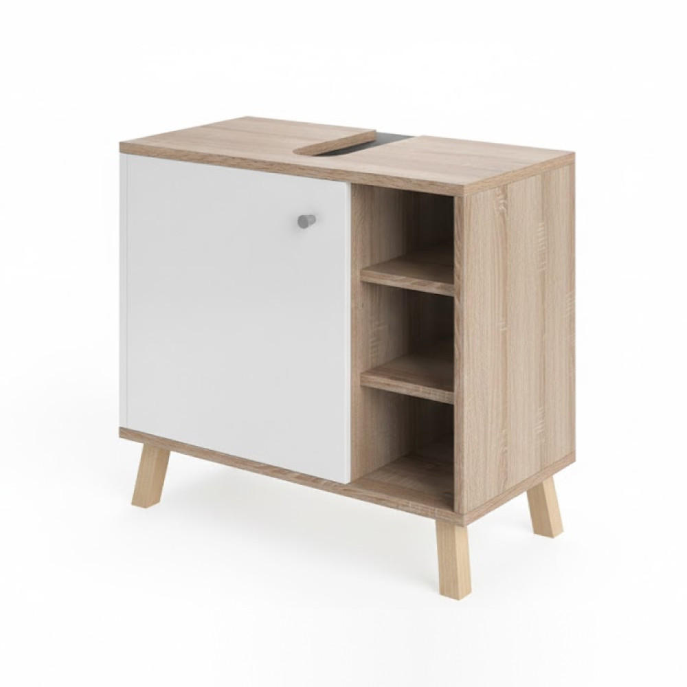 WASCHBECKENUNTERSCHRANK Senyo Weiß 60 x 54 cm - Weiß, Holzwerkstoff (60/54/32cm) - Vicco