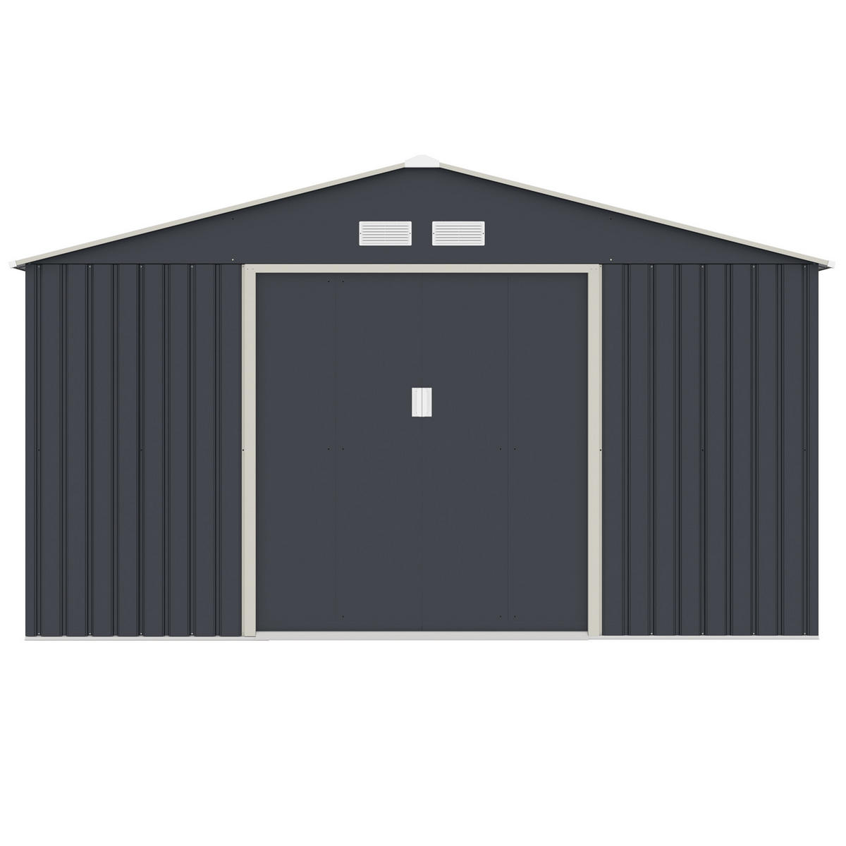 GERÄTEHAUS mit Bodenrahmen Metall S350 Grau - Grau, Metall (341/201/322cm) - HATTORO