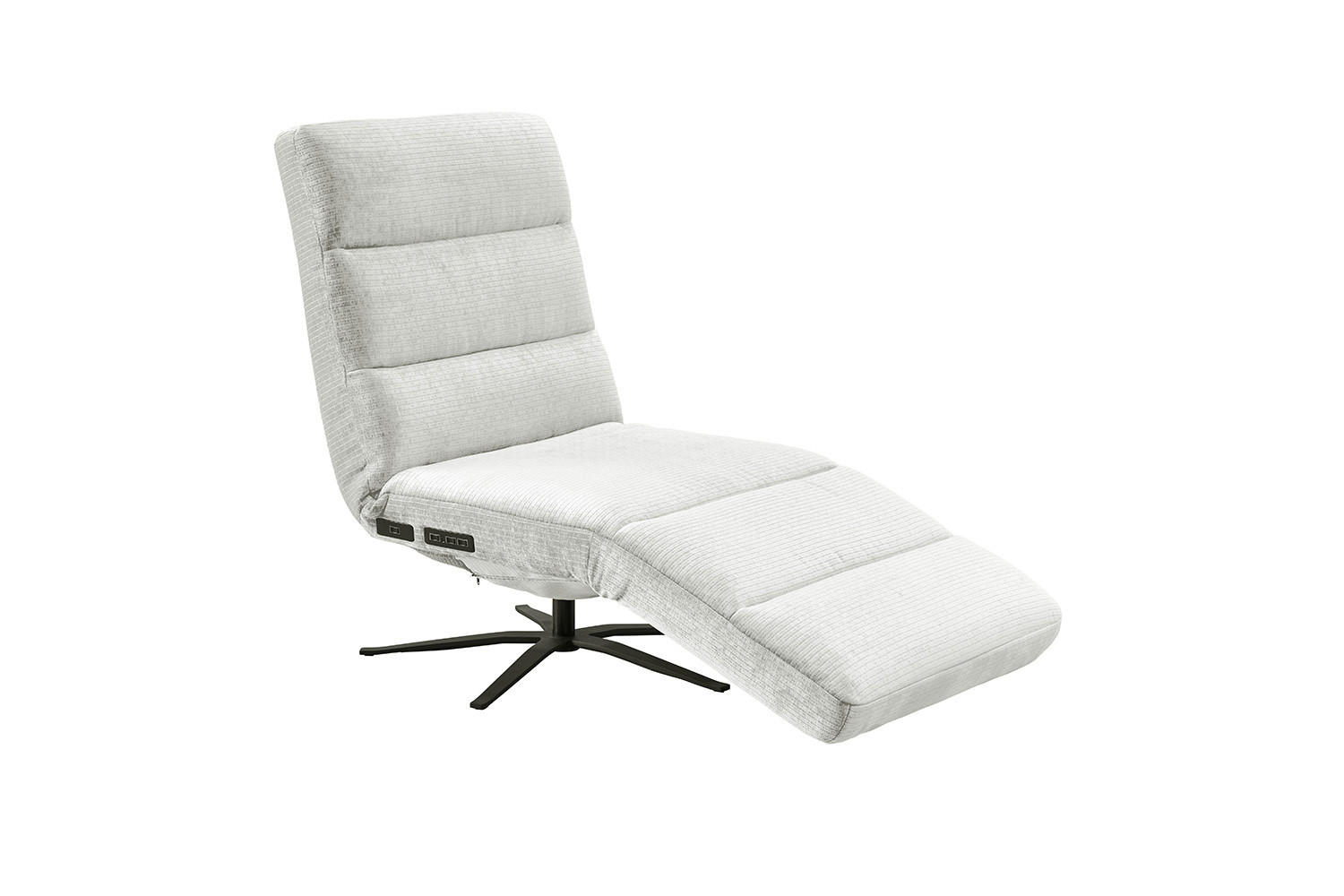 RELAXLIEGE ALINA Weiß Cord - Schwarz/Weiß, Textil/Metall (82/115/156cm) - KAWOLA