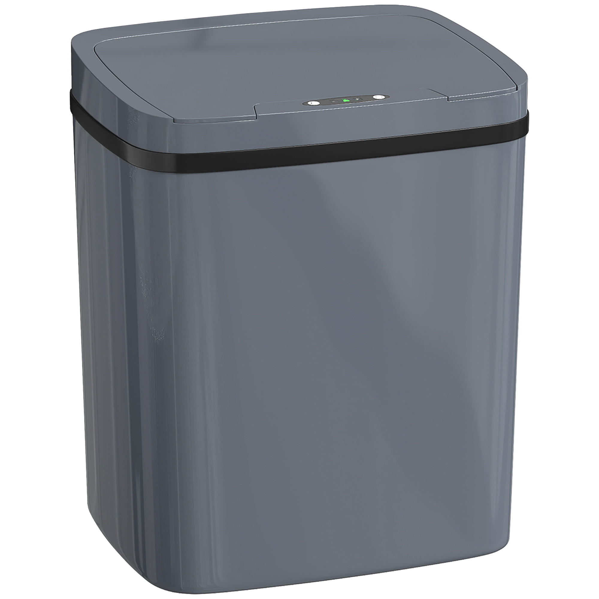 HOMCOM SENZOROVÝ odpadkový koš, plast, šedý