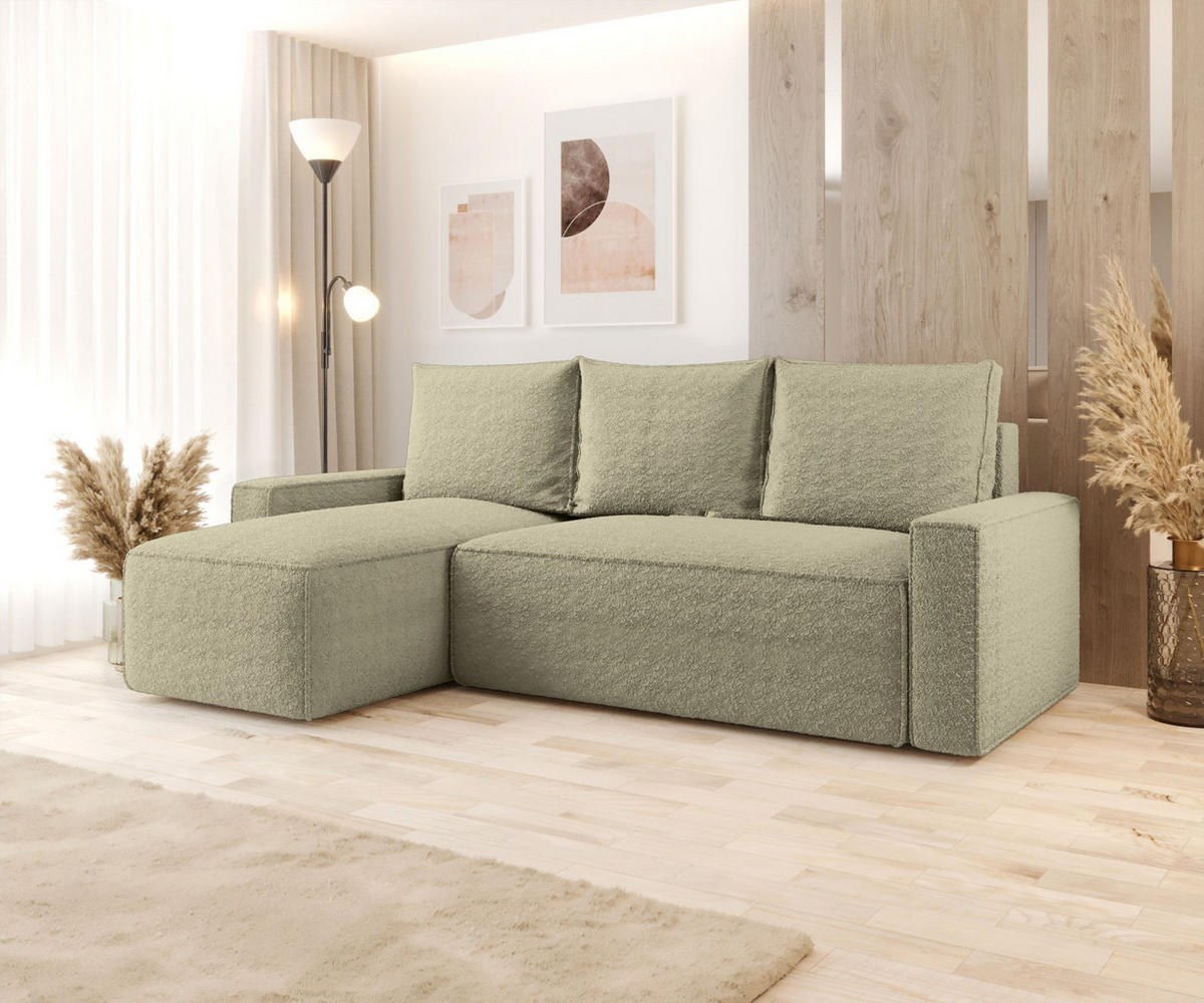 ECKSOFA mit Schlaffunktion SAVIO Quelle 06 Links - Beige, Textil (232/140cm) - Bedante