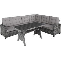 RATTANLOUNGE Catania,Tisch mit Schraubfüßen,grau - Grau, Kunststoff - tectake