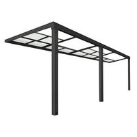 TERRASSENÜBERDACHUNG SOLIS DELUXE - Grau, 579 x 295 x 233 / 272 cm - Anthrazit, Kunststoff (579/272/295cm) - Home Deluxe