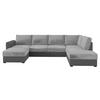 WOHNLANDSCHAFT Wilma Premium, Seite: Rechts - Hellgrau/Schwarz, Holz/Textil (305/85/188cm) - MIRJAN24