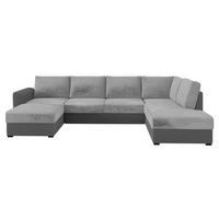 WOHNLANDSCHAFT Wilma Premium, Seite: Rechts - Hellgrau/Schwarz, Holz/Textil (305/85/188cm) - MIRJAN24