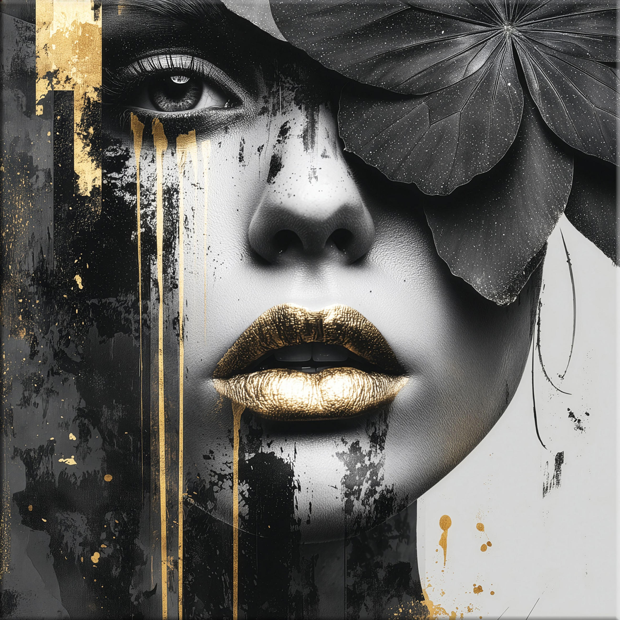 artissimo Glasbild Gold 50x50 cm
