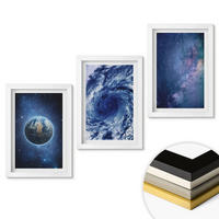 WANDBILDER 3er-Set - 20x30 cm Weißer Rahmen - Erde Weltraumsturm Galaxie - Weiß, Kunststoff (20/30cm) - ArtPrintCave