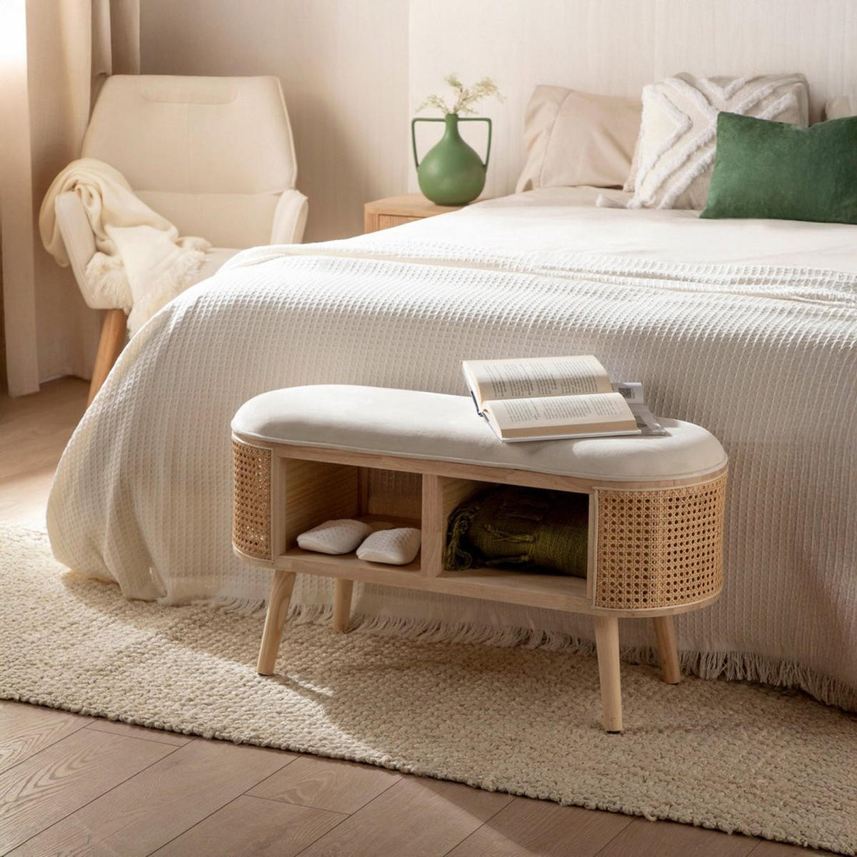 BETTENDE Chela Natürlich 90 cm x 47 cm - Naturfarben, Textil (90/47/35cm) - Klast Home