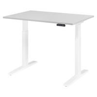 SCHREIBTISCH elektrisch XMKA 80/120/74 cm in Grau/Weiß - Weiß/Grau, Holzwerkstoff (80/120/74cm) - bümö