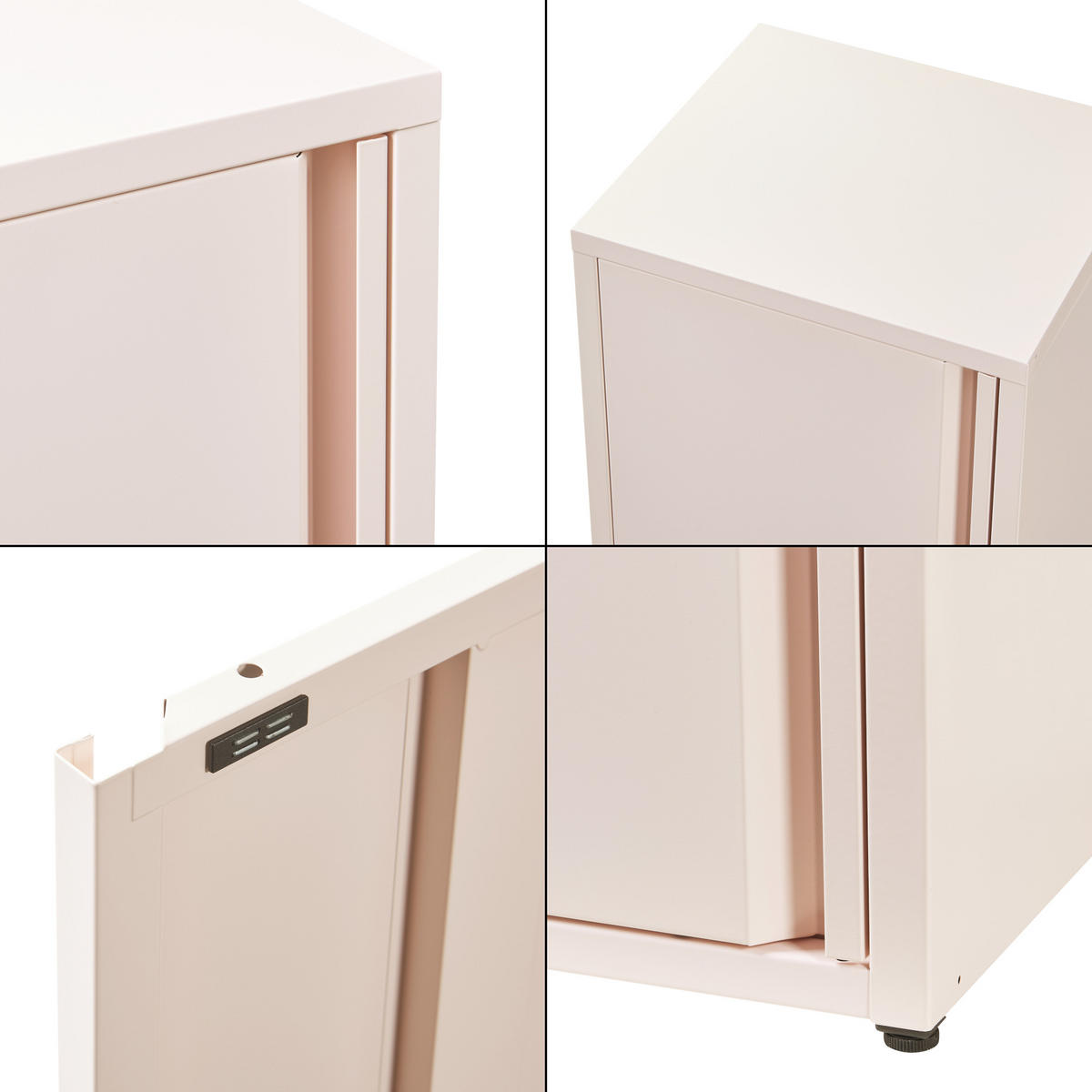 AKTENSCHRANK Burlöv - Rosa, Metall (40/88/35cm) - [en.casa]