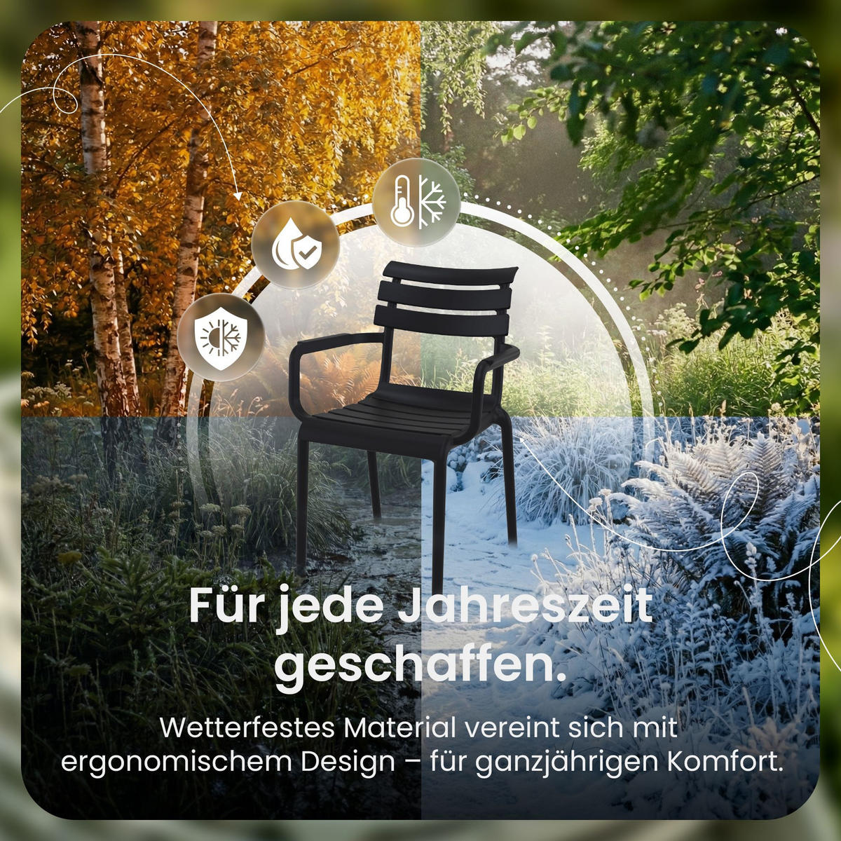 GARTENSTUHL Kunststoff Schwarz - Schwarz, Kunststoff (58/85/59cm) - CLP