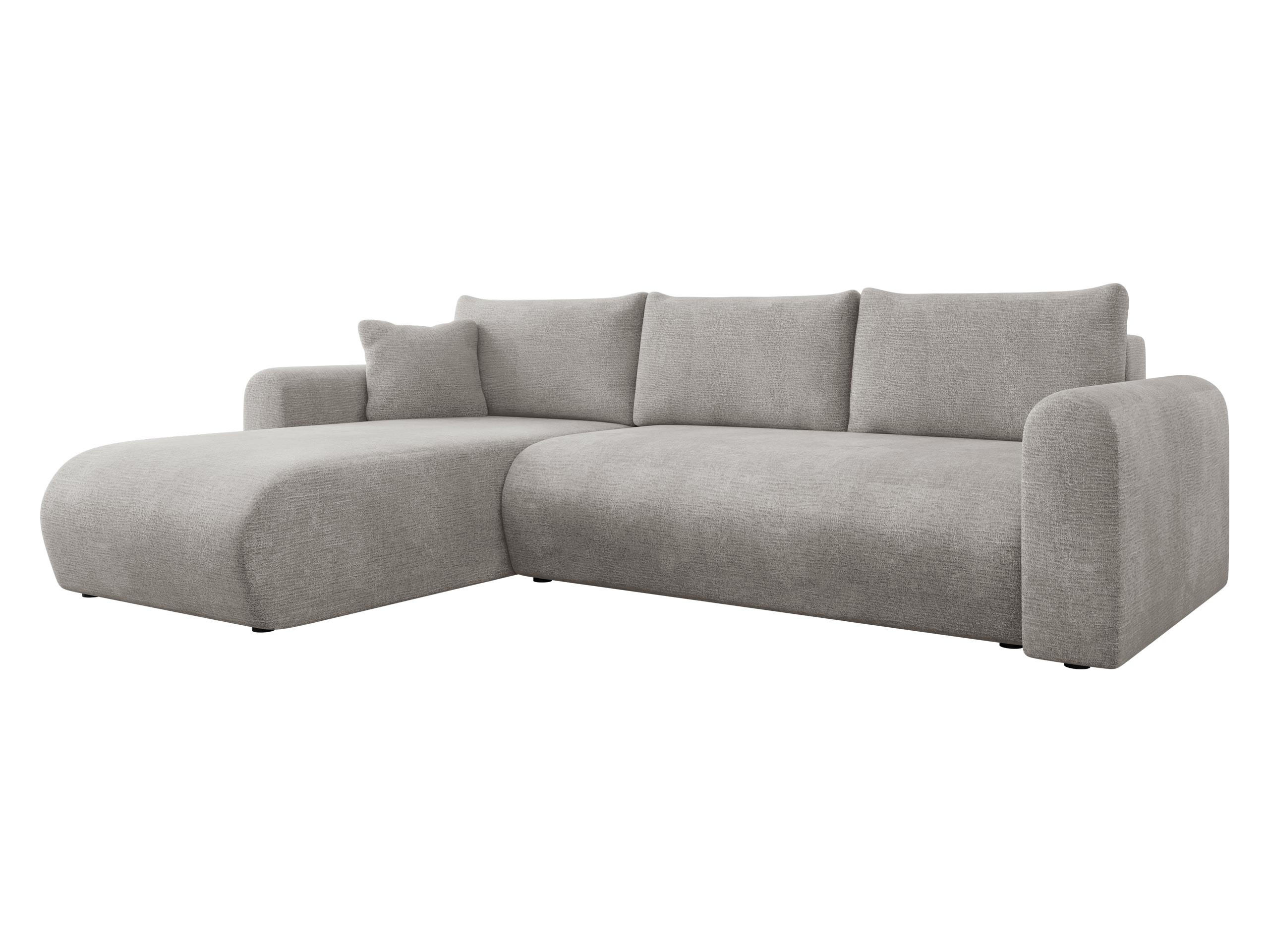 ECKSOFA Eliwo - Hellgrau/Schwarz, Holz/Textil (252/158cm) - MIRJAN24