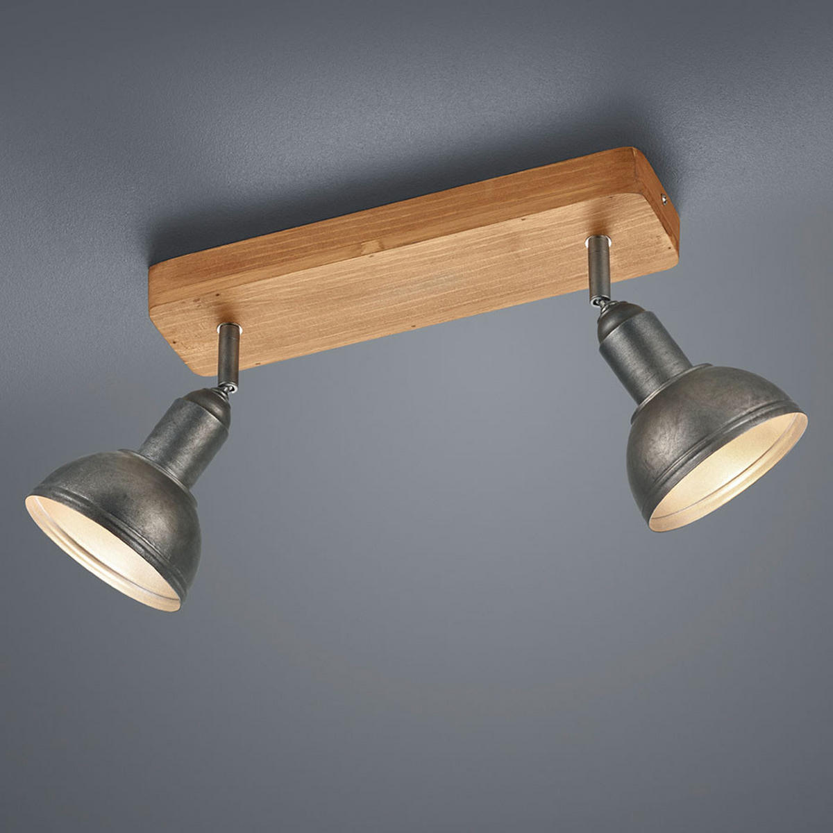 DECKENLEUCHTE Holz Nickel Antik Braun - Braun, Holz (33/11/20cm) - Trio Leuchten
