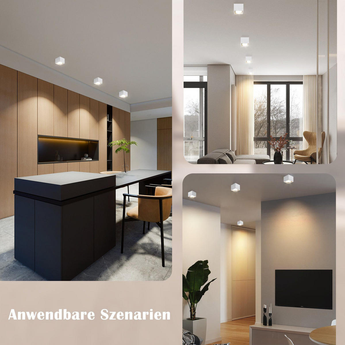 LED-DECKENLEUCHTE Harmonie 1-flammig 10/10/8 cm - Weiß, Metall (10/10/8cm) - Nettlife