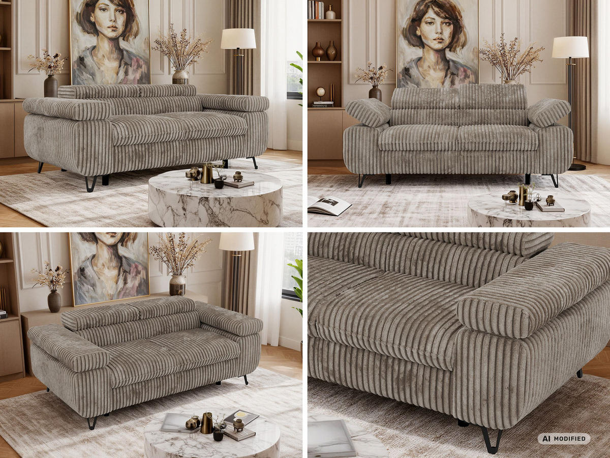 DVOJMIESTNA POHOVKA PETER 2 - Svetlohnedá Manšester - svetlohnedá/čierna, kov/textil (200/76/99cm) - MKS