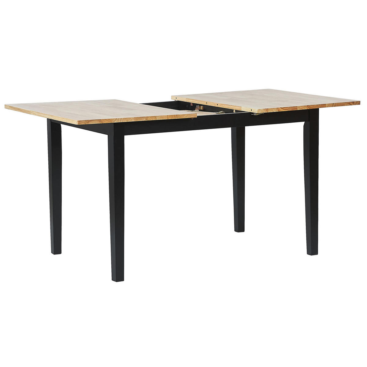ESSTISCH 120-150/80/74 cm Hellbraun, Schwarz Rechteckig Houston - Hellbraun, Holz (150/80/74cm) - Beliani