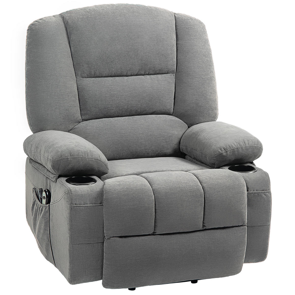 MASSAGESESSEL DE-06372 Massage & Wärme, 8 Massagepunkte - Dunkelgrau, Textil/Metall (90/102/97cm) - ComfortXL