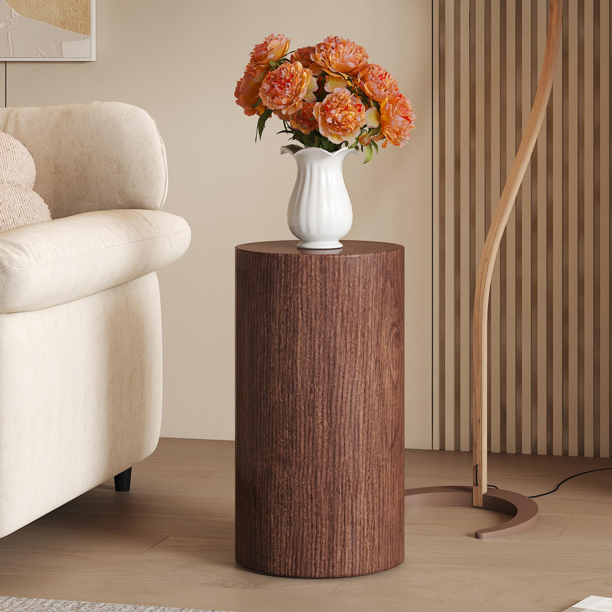 COUCHTISCH in Walnussfarbe Wohnzimmertisch mit minimalistischem Design für Wohnzimmer, B30/T30/H55 cm - Walnussfarben, Holzwerkstoff (30/30/55cm) - STILVORA