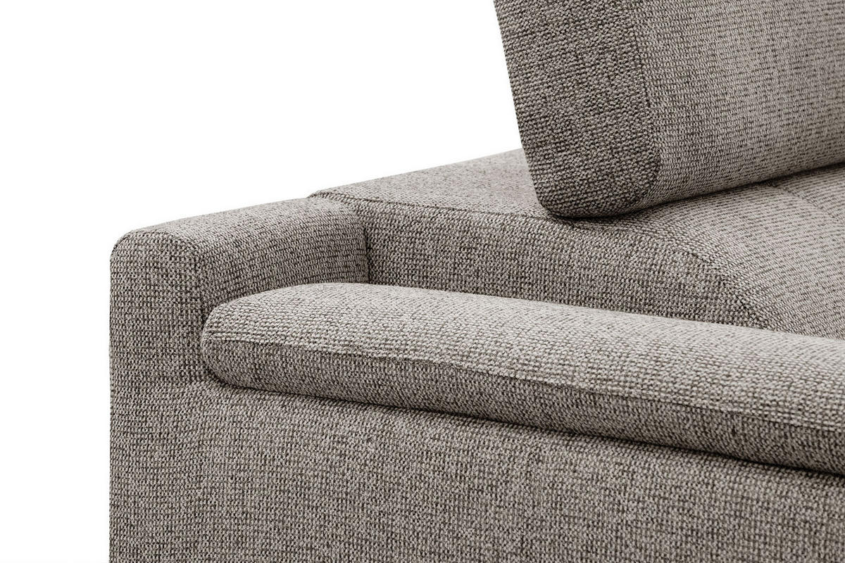 ECKSOFA FIERO 5-Sitzer, taupe - Taupe/Schwarz, Holzwerkstoff/Textil (290/228cm) - Courtois Laville