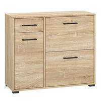 SCHUHSCHRANK Caro Sonoma Eiche hell 90 / 34 / 76cm - Braun/Sonoma Eiche, Holz/Holzwerkstoff (90/76/34cm) - Feldmann-Wohnen