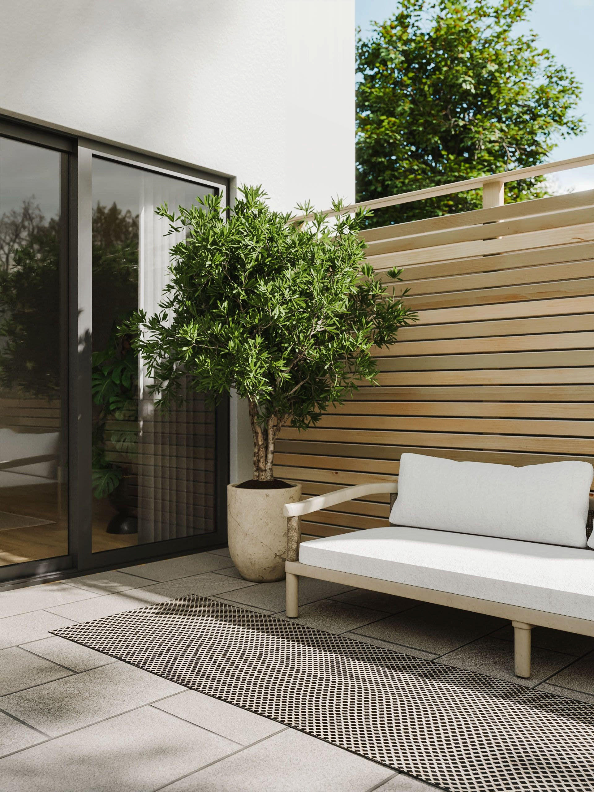 OUTDOORTEPPICH Lou Schwarz 80x300 cm - Schwarz, Kunststoff (80/300cm) - benuta