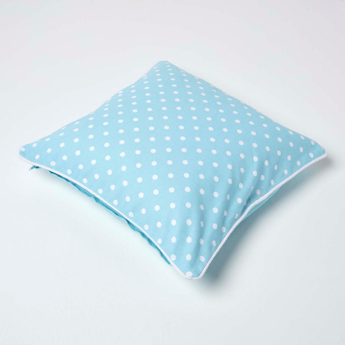 KISSENHÜLLE Polka Dots 45/45 cm, 100% Baumwolle - Blau, Textil (45/45cm) - Homescapes