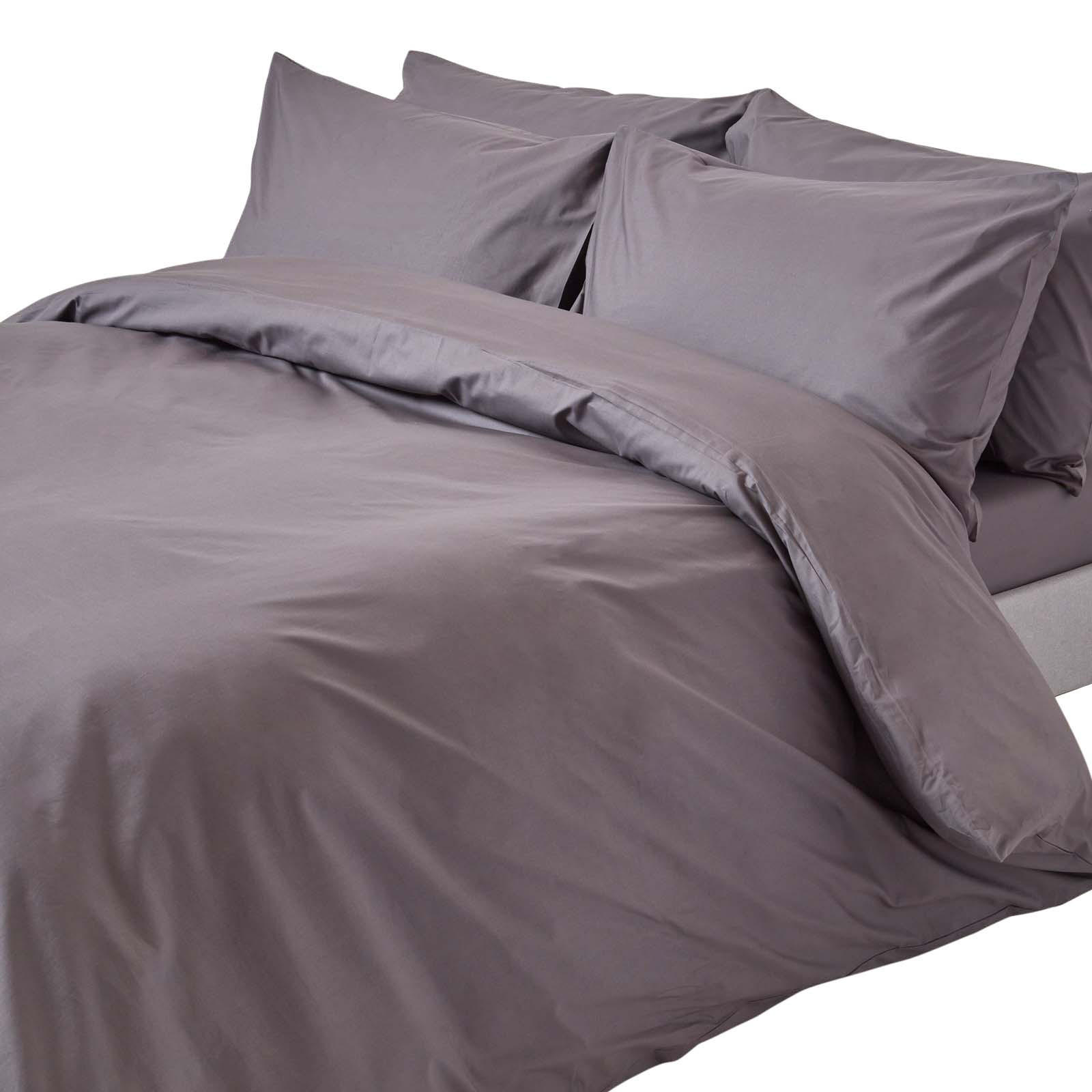 BETTWÄSCHE Perkal Fadendichte 200 - Dunkelgrau, Textil (260/220cm) - Homescapes
