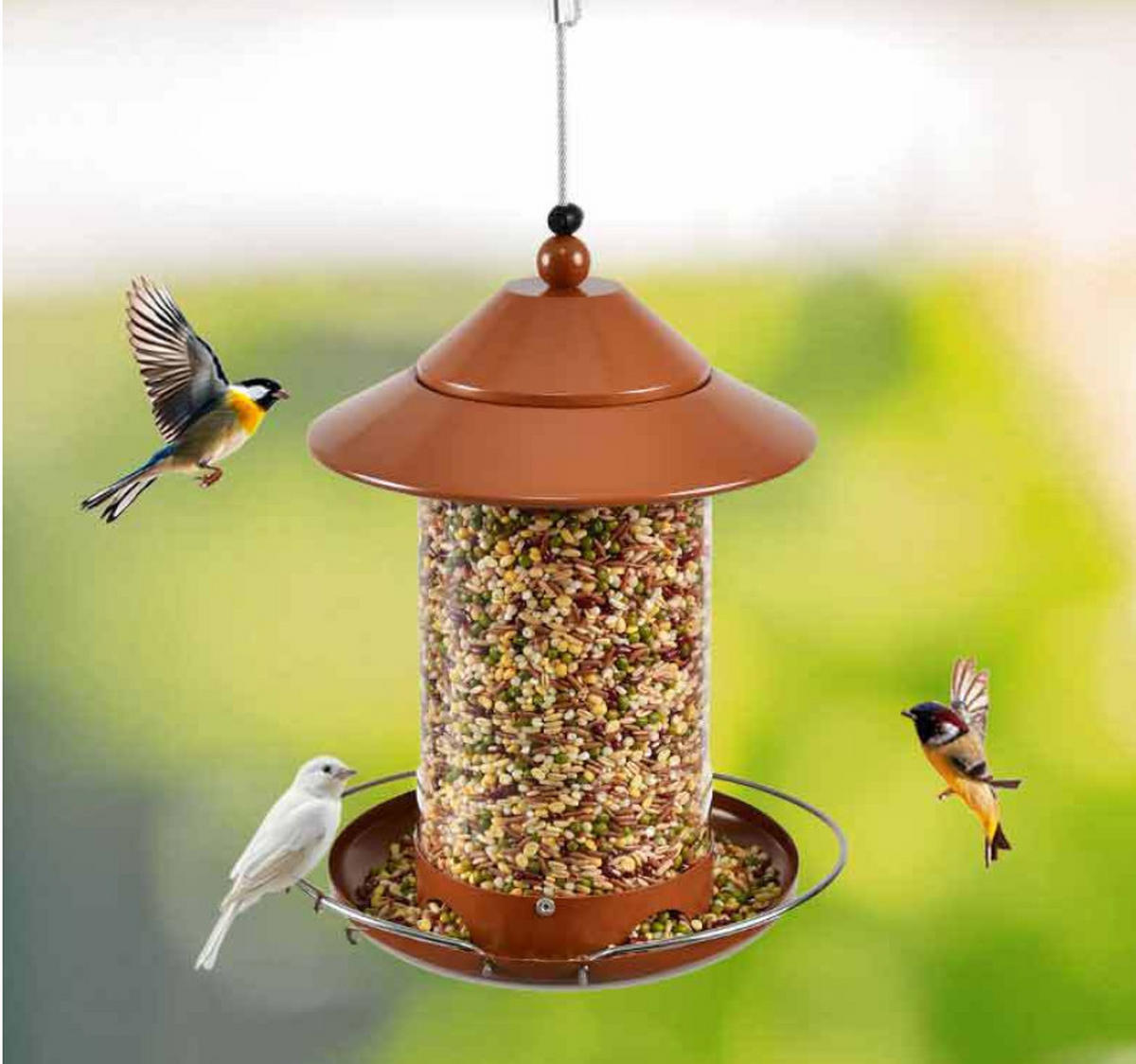 VOGELFUTTERSPENDER,METALL, 17 x 25 cm - Kupferfarben, Metall (17/25/17cm) - Authentics
