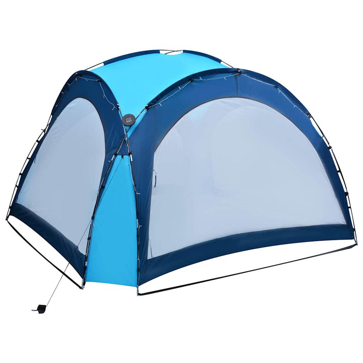 PARTYZELT Mit Led Und 4 Seitenwänden 3.6/3.6/2.3 M Blau - Blau, Textil (360/230/360cm) - vidaXL