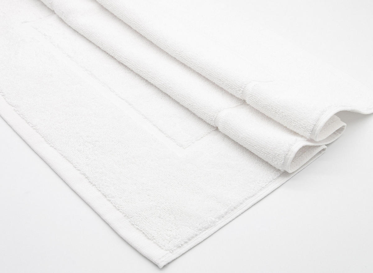 BADEMATTE, 2er-Set, 50x70 cm, 100% Baumwolle, Weiß - Weiß, Textil (50/70cm) - Zollner