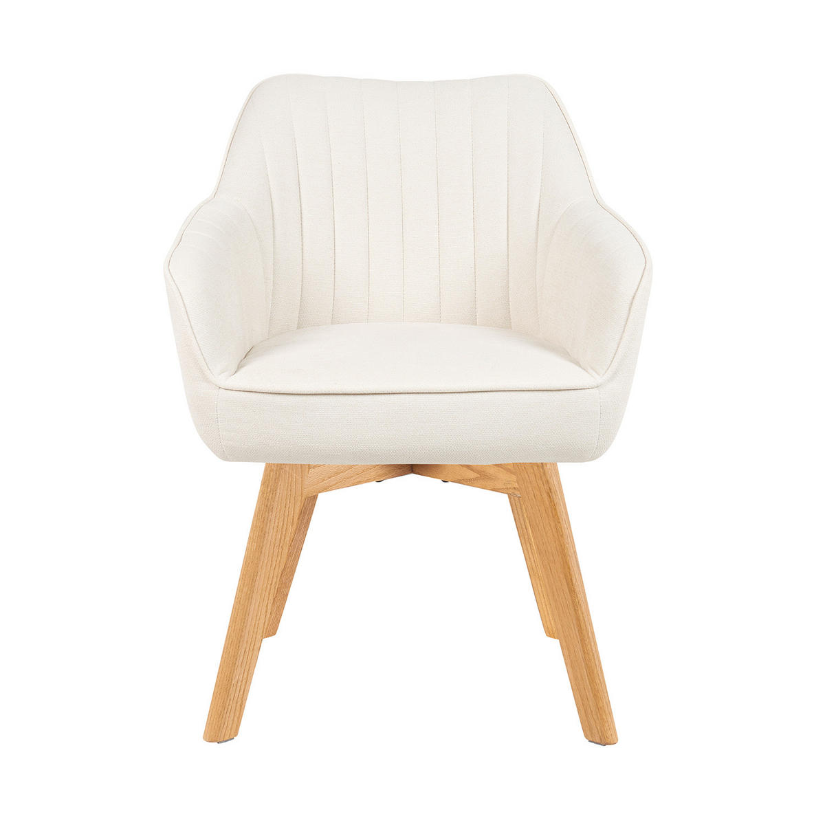 ARMLEHNSTUHL Mika-Jara 2er-Set - Honigeiche/Creme, Eichenholz/Holz (60/82/61cm) - DUBI Möbel