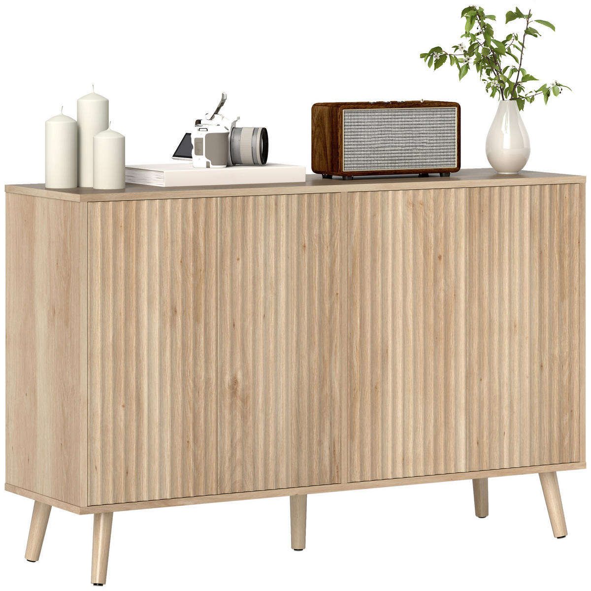 SIDEBOARD Eiche, 4 Türen, 120/35/77,5 cm - Eichefarben, Holz (120/77.5/35cm) - PANGIVO